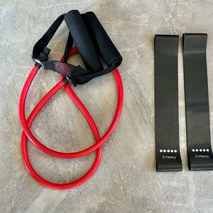 Resistance Bands For Yoga, Pilates & Fitness. Plus 2 Free C-Heavy Bands. NEW.